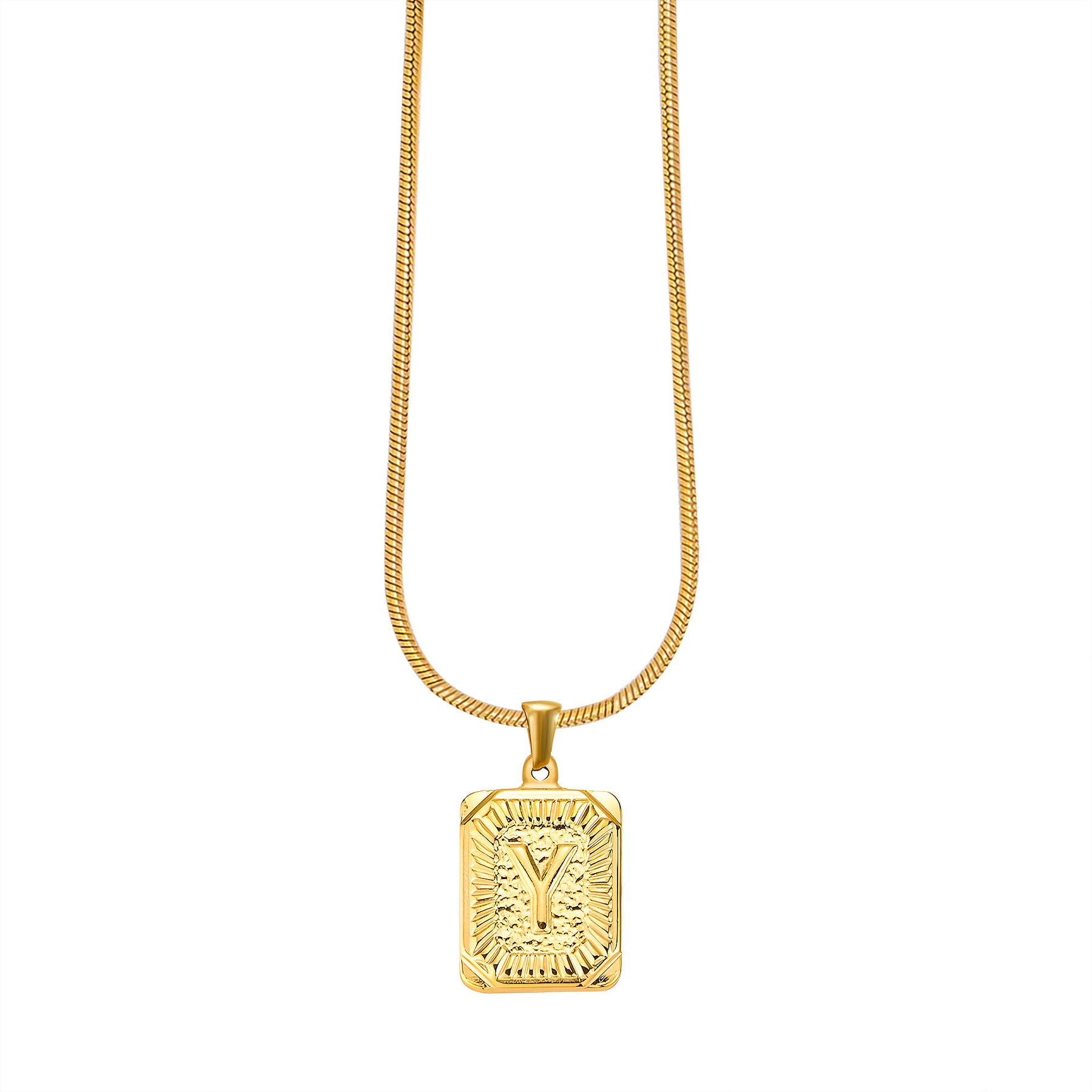 Golden Glow Initial Charm Necklace