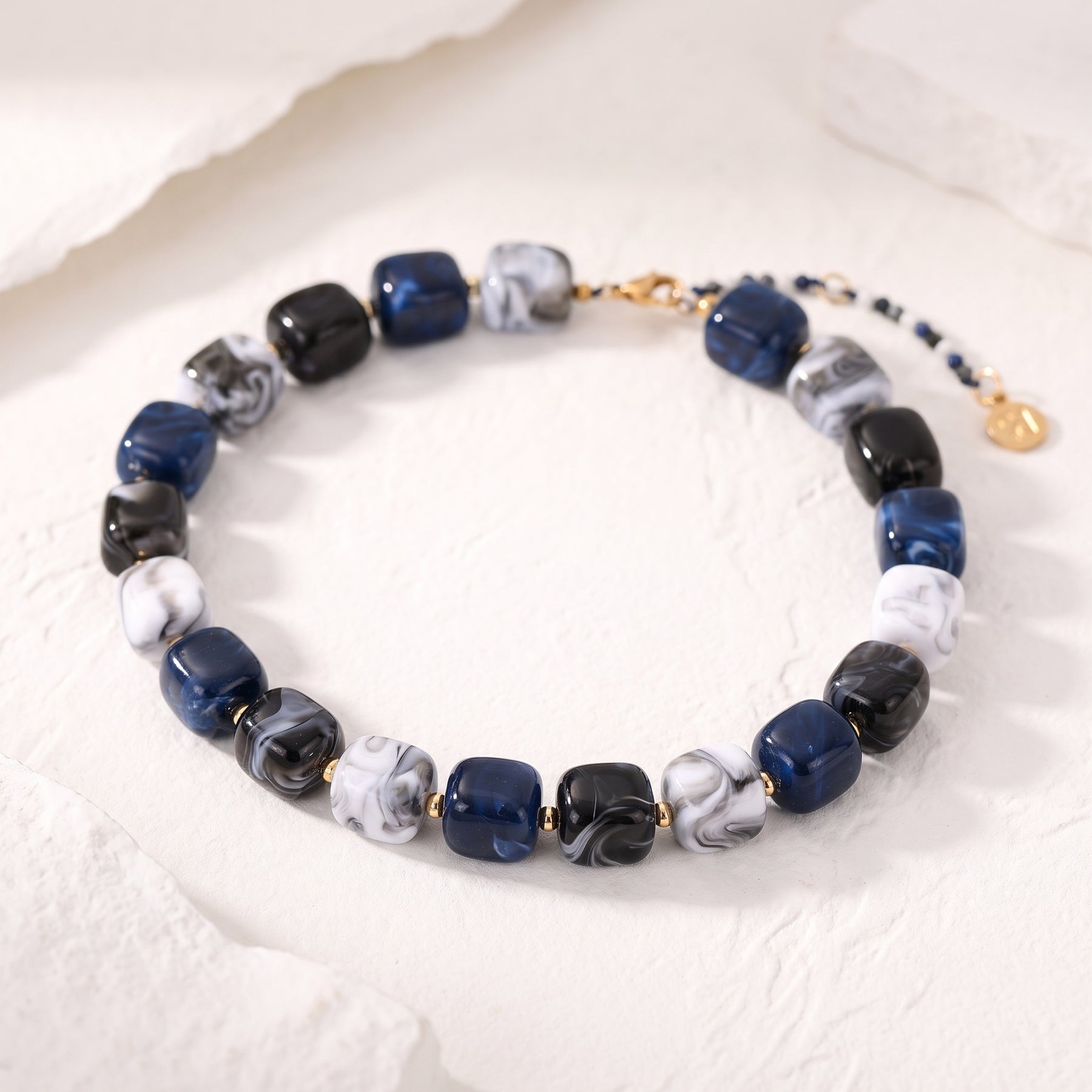 Chunky Square Bead Necklace Autumn