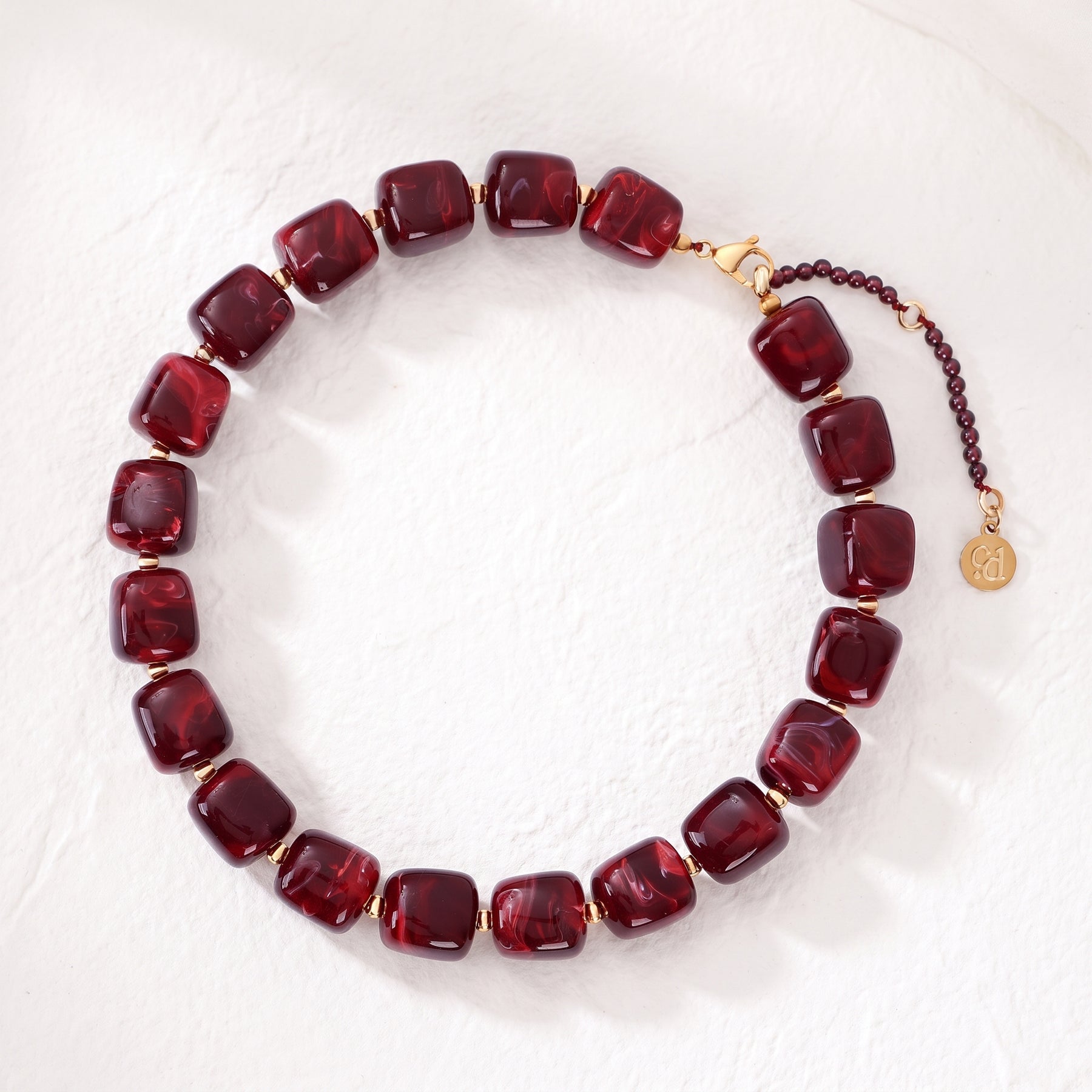 Chunky Square Bead Necklace Autumn