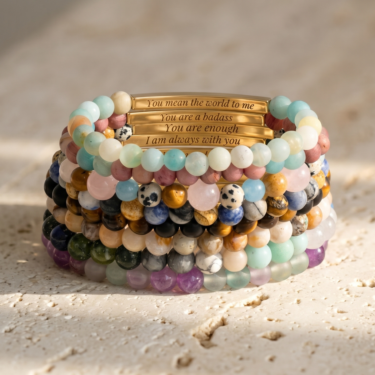 Secret Message Stone Bracelets