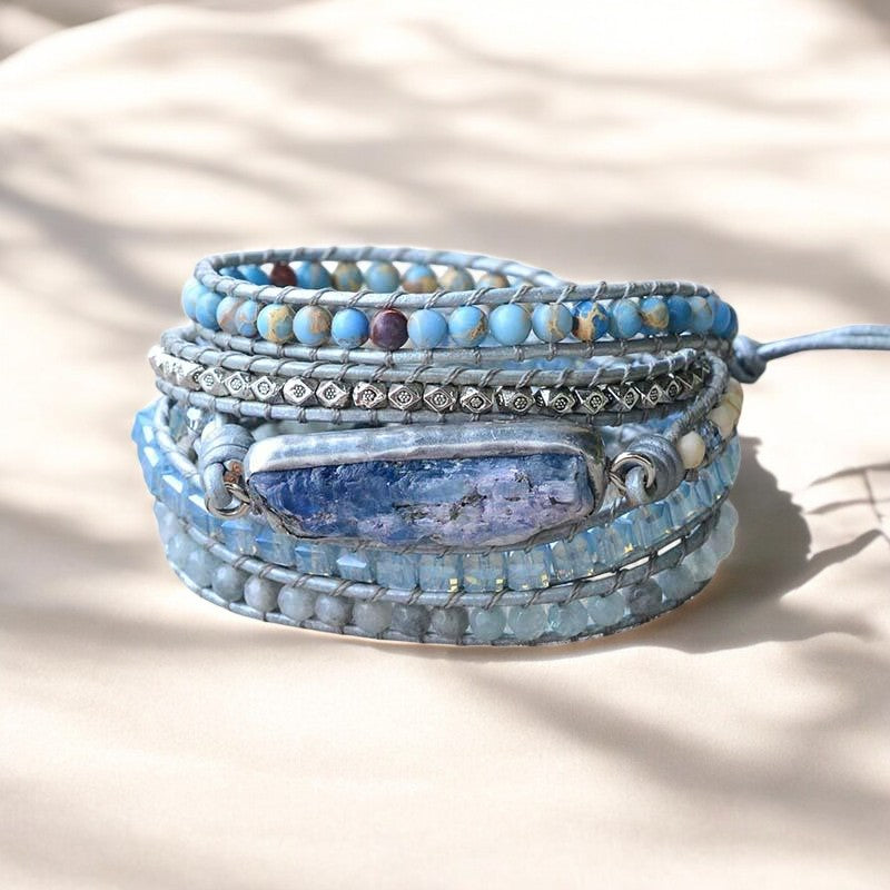Healing Topaz Queen Silver Wrap Bracelet