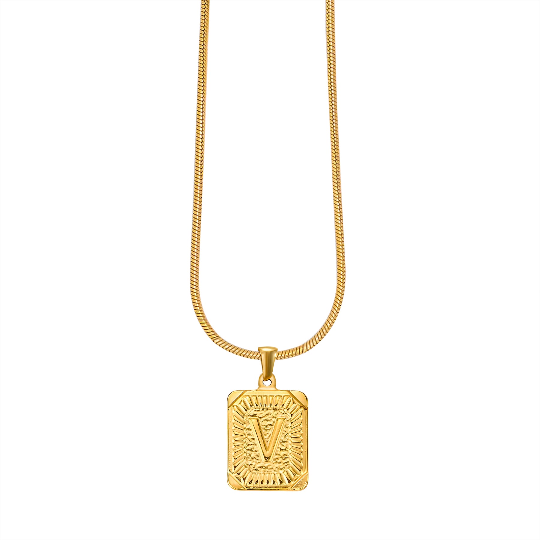 Golden Glow Initial Charm Necklace