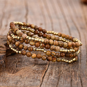 Golden Earth Jasper Bracelet Set