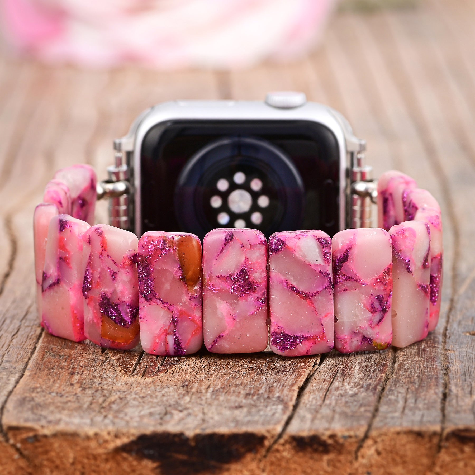 Rose Marble Stretch Apple Watch Strap