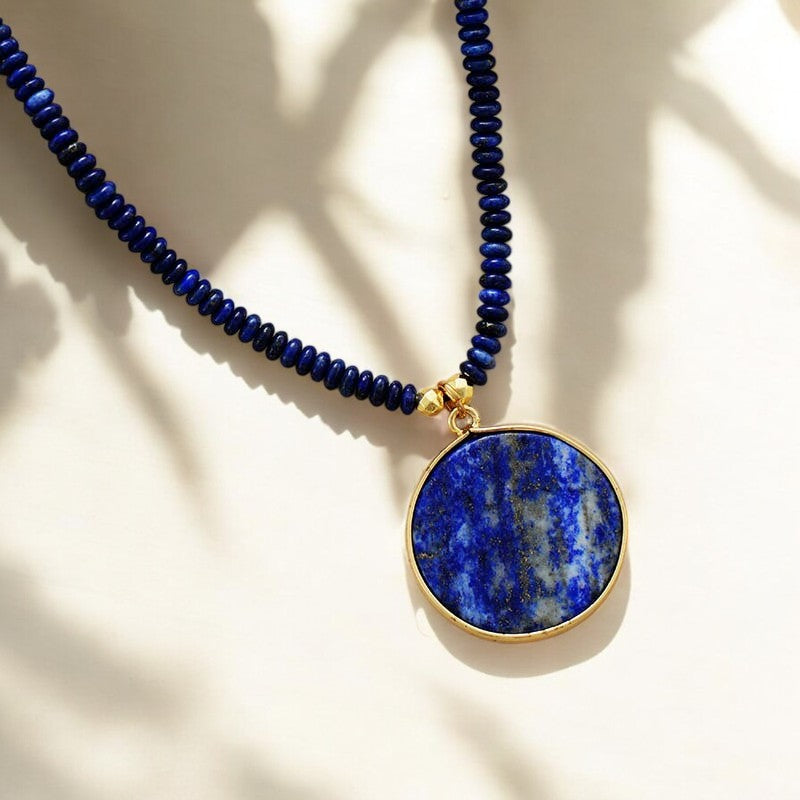 Calming Lapis Lazuli Beaded Necklace