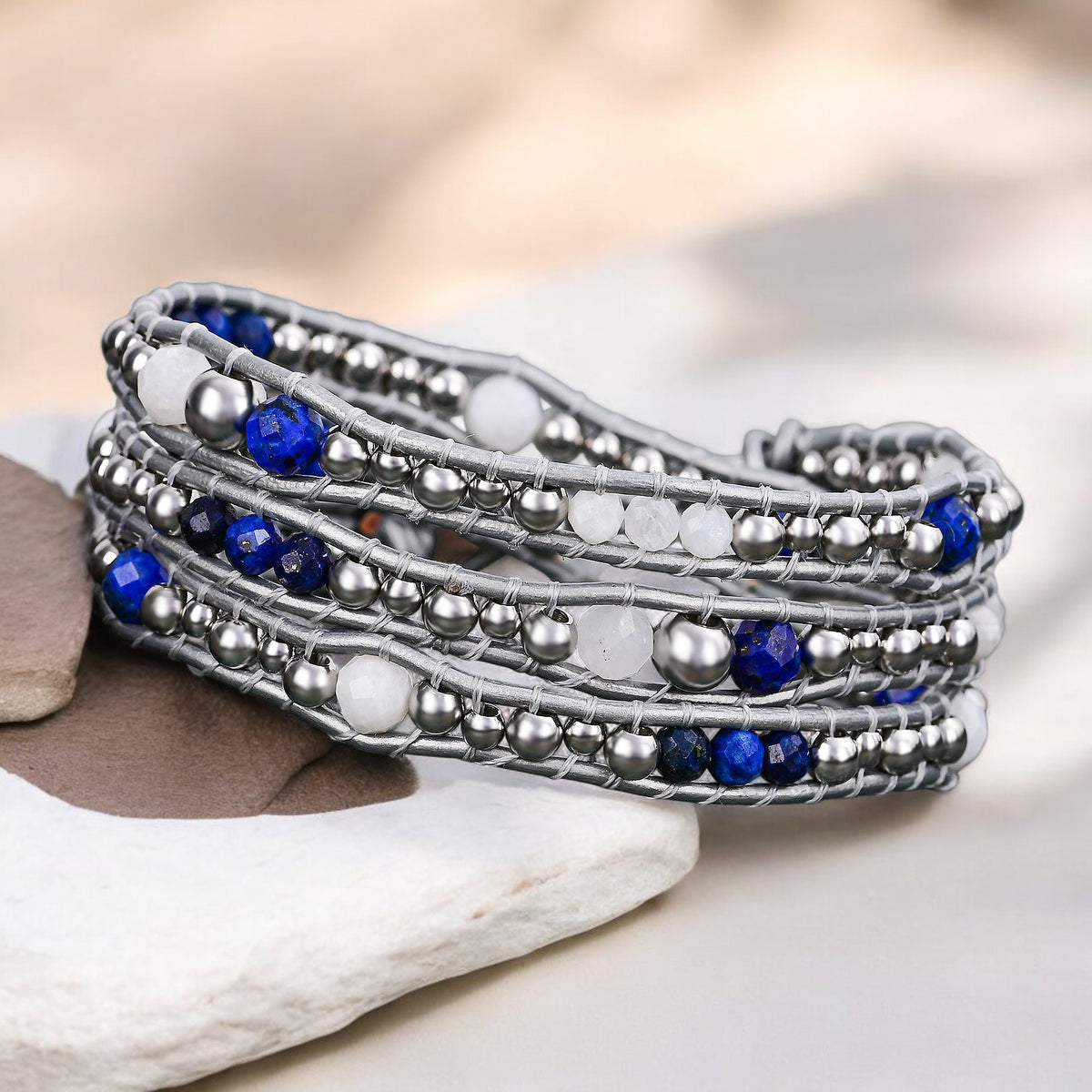 Celestial Lapis Protection Wrap Bracelet