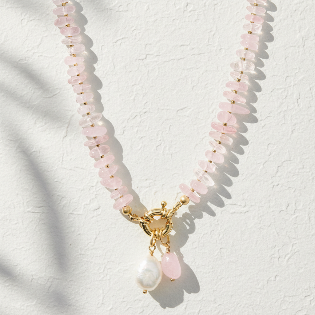 Rose Quartz Charm Necklace