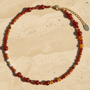 Red Agate & Pearl Harmony Necklace
