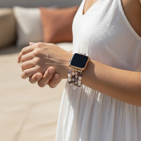Amethyst Pearl Cluster Stretch Apple Watch Strap