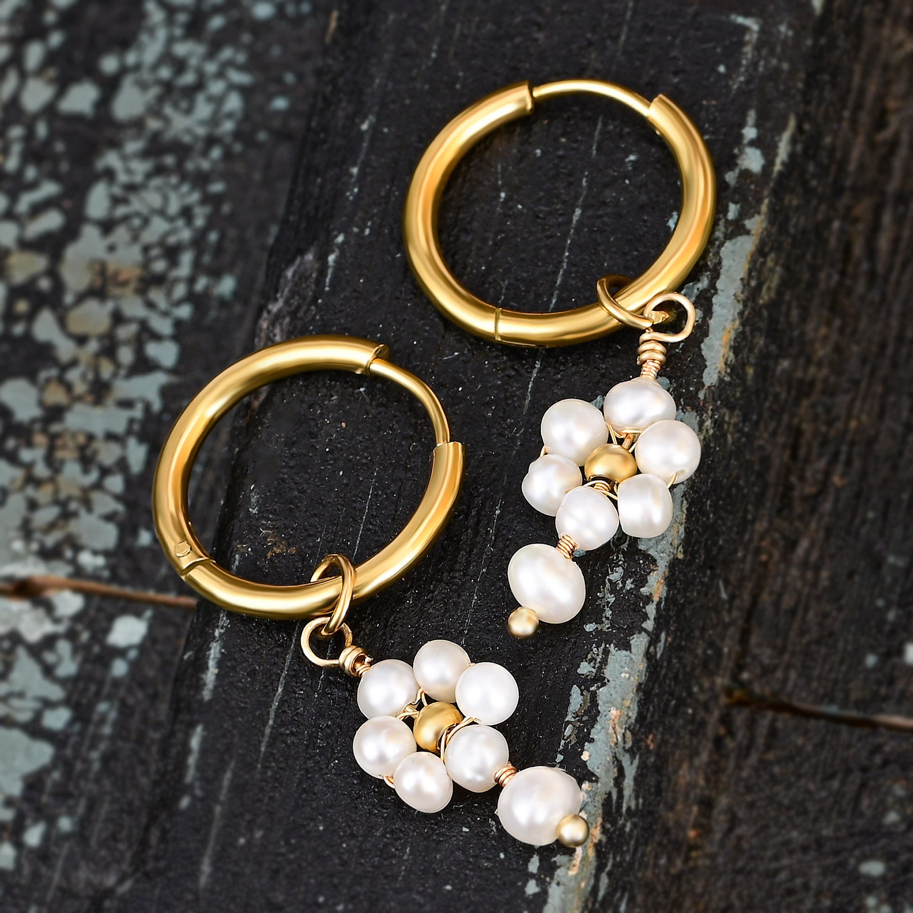 Blossom Pearl Hoop Earrings