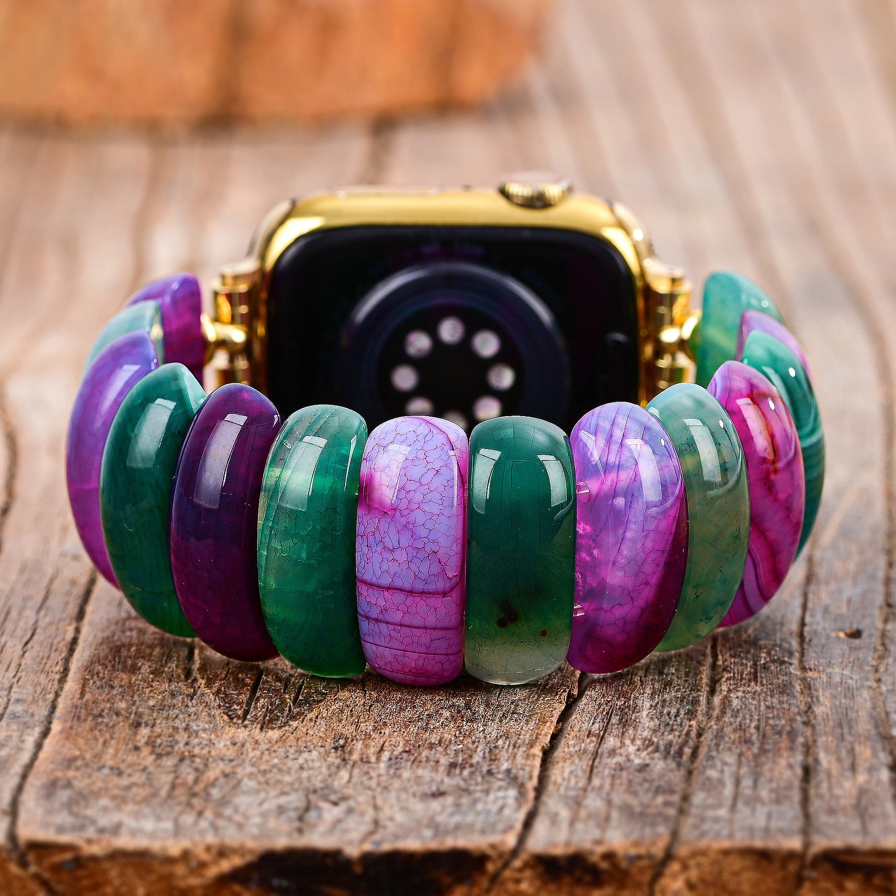 Bohemian Jewel Agate Stretch Apple Watch Strap