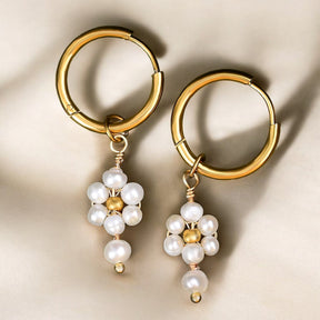 Blossom Pearl Hoop Earrings