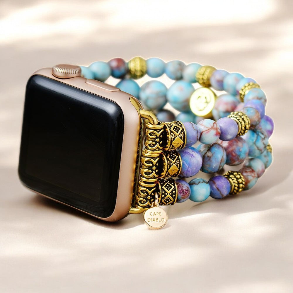 Peaceful Jasper Stretch Apple Watch Strap