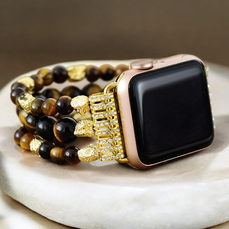 Tiger Eye Gleam Stretch Apple Watch Strap
