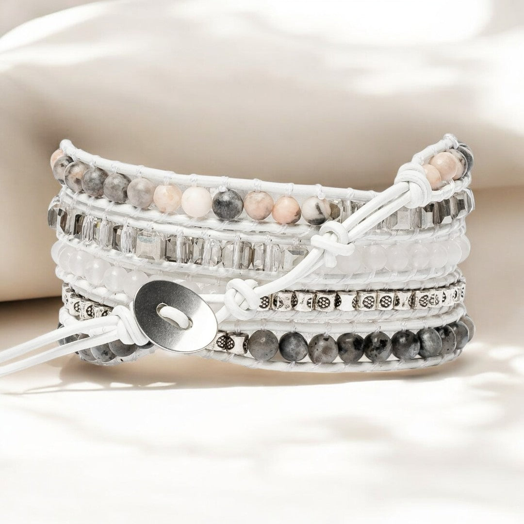 White Labradorite Wrap Bracelet