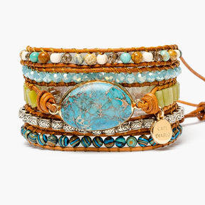 Twisted Ocean Jasper Wrap Bracelet - Cape Diablo