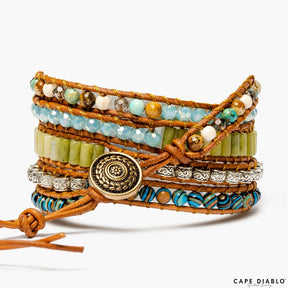 Twisted Ocean Jasper Wrap Bracelet - Cape Diablo